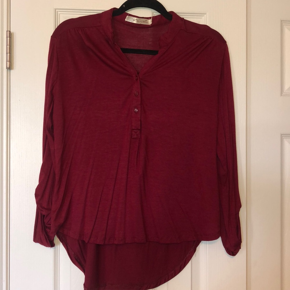 Liberty Love Burgundy Blouse XL